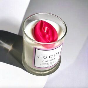 Pink Cucci Candle with silver piercing